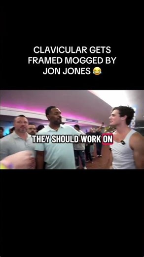 CLAVICULAR GETS FRAMED MOGGED BY JON JONES!!! #jonjones #viralshort #funny