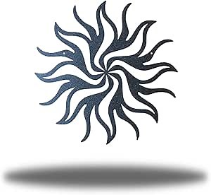 Riverside Designs Tribal Sun Metal Wall Art Steel Decor (Black, 36" L x 36" W)