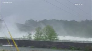 WATCH: Flood gate opens at Lake Sinclair dam