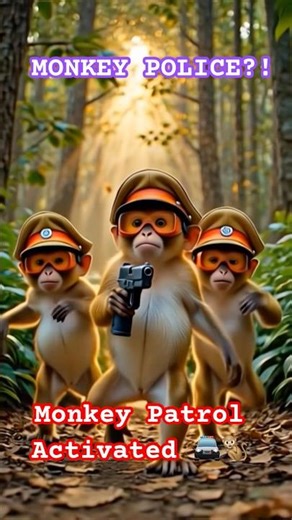 Monkey Patrol Activated 🚔🐒 #shorts #viral #trending #monkey #funny