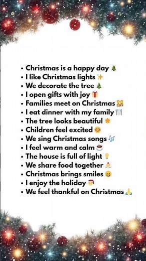 🎄 15 Simple Christmas Sentences for Beginners 🎄