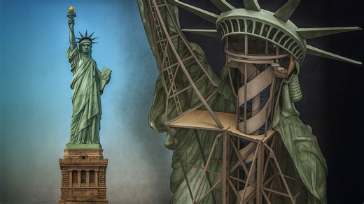 Exploring the interior of the Statue of Liberty