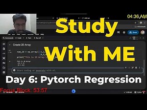 3-Hours 4:30 AM Study With Me Live Pomodoro 60/10 ADHD Focus Pytorch Regression