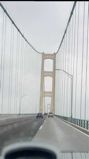Timelapse crossing the Mackinac Bridge headed south on a rainy, wet day. 🌧️ Always exciting to cross this Michigan icon! 🌉 #MackinacBridge #PureMichigan #UpperPeninsula #BridgeViews #TravelMichigan #RoadTrip #LakeMichigan #LakeHuron #fblifestyle #adhd #mentalhealthmatters | Mark Janofski