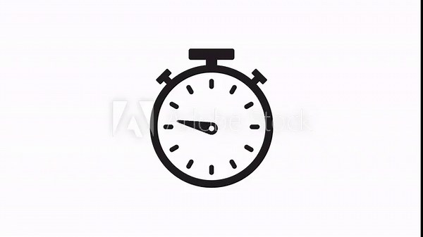 Classic stopwatch animation with rotating tick marks balanced circular frame precision timing movement and clean vector styling suitable for countdown and time tracking visuals