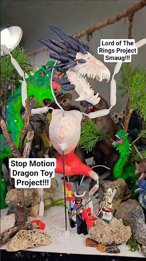 Jurassic World Stop Motion - The Hobbit Smaug Fire Breathing Dragon Teeth #shorts
