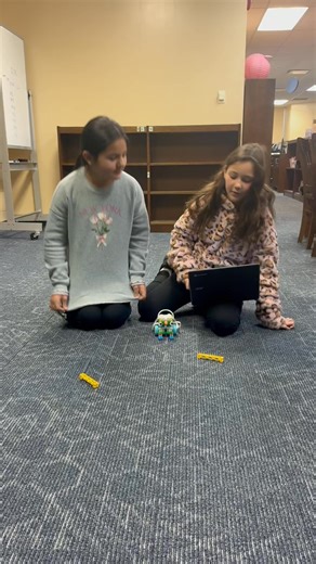 Students are building Legos woth our new Lego Education Spike kits and using their coding skills to make them move how they want them to in Mr. Aaron’s Stem classroom. Here is Skylar and Alexa showing their creation! | Graves County Central Elementary School