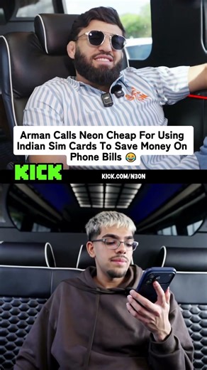 Arman Calls Neon Cheap For Using Indian Sim Cards #armantsarukyan #n3on #shorts