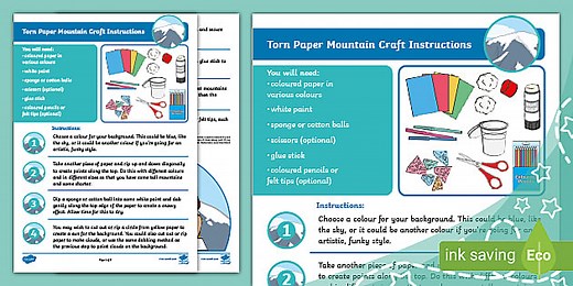 Torn Paper Mountain Craft