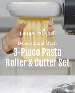Pasta night is everyone’s favorite night of the week. 🍝With the Deluxe Stand Mixer 3-Piece Pasta Roller & Cutter Set, you can step up your favorite pasta dishes by making fresh homemade lasagna, spaghetti, or fettuccine noodles. Attach the roller or cutter to the Deluxe Stand Mixer to transform your small appliance into your very own pasta-making machine! 🤩 Want to grab this product (or any of our new products) at a discount this month? When you host a party in September, you can pick any prod