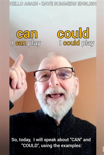 436K views · 13K reactions | Learn English. Grammar: "CAN" and "COULD". DSE240731. #learnenglish #englishgrammar | Itspapidiego | Facebook