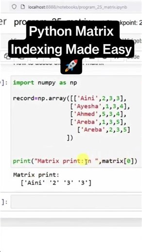 Python Trick You Didn’t Know Matrix Indexing #python #ai