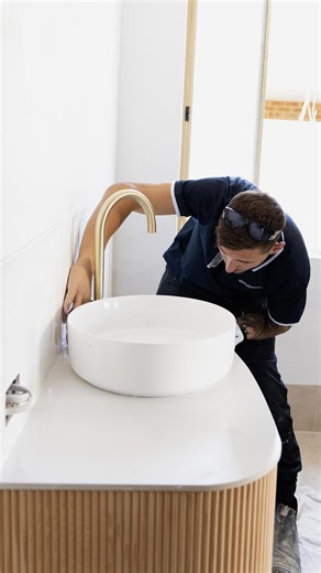 Smartfix Multi-trade & Services on Instagram: "One bathroom. Multiple trades. One finished space 👇🚿 Kieran walks us through a completed bathroom renovation in Heathridge. What started as a full strip out came together through careful planning between our tiling and plumbing departments, all handled under one roof. This bathroom renovation included: • Demolition and prep • Waterproofing and screed • Full bathroom and shower tiling • New shower hardware • New basin, vanity, taps and splashback H