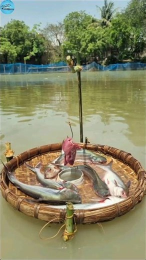Unbelievable technique bamboo basket trap fishing video #fishing #video #viral #trap #shorts