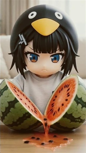 endmin penguin eat 🍉watermelon gugugaga #明日方舟終末地 #arknightsendfield #endmin #arknights #gugugaga