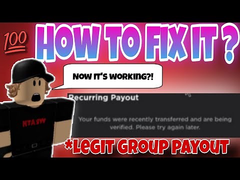 How to fix Group Payout Problem Roblox | Your found were recently transferred and are being verified