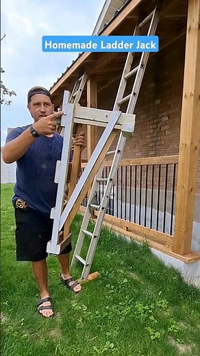 Homemade ladder jack, this allows you to work from a ladder / scaffolding #ladder #reno #DIY #tools