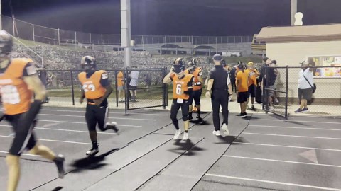 UT coming out of the halftime locker room