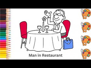 Man in Restaurant - Sketch Art and Paint | Step by step tutorial | Pencil to Palette