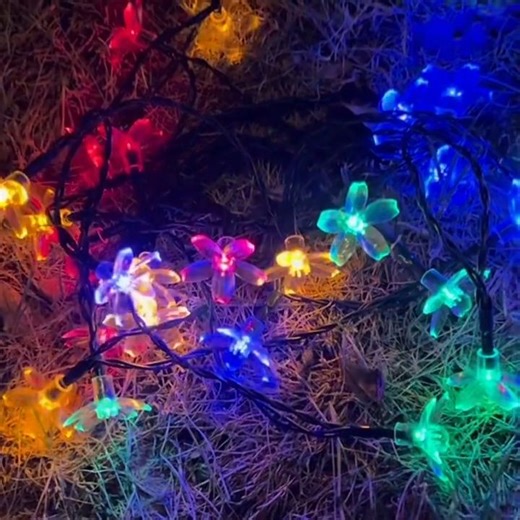 UORRIS Solar LED Light Garden Waterproof Cherry Flower Fairy String Light Raya Lampu Decor | Lazada