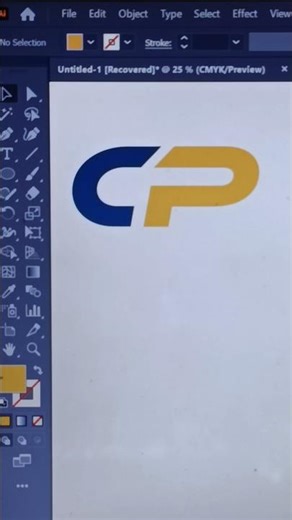 Simple CP Logo Design In Adobe Illustrator || #shorts #shortviral #logodesgin #simple