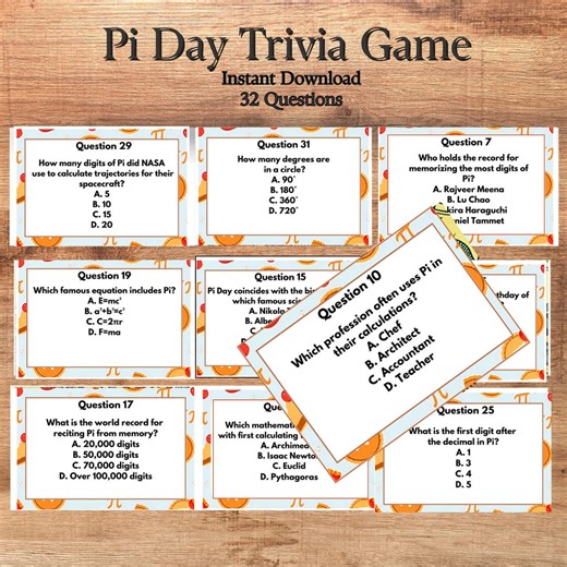 Pi Day Trivia Game, Pi Day 2026, Pi Day Activities for Kids, Pi Day Trivia Questions and Answers, Pi Day Printable Pi Day Activities, Bonus - Etsy Canada