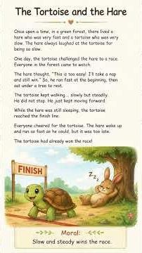 #The tortoise and the Hare english story for kids🫶