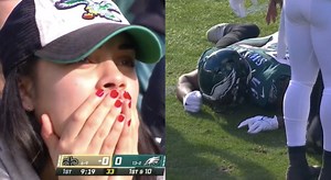 Eagles DE Josh Sweat Carted Off The Field After Scary Injury (VIDEO)