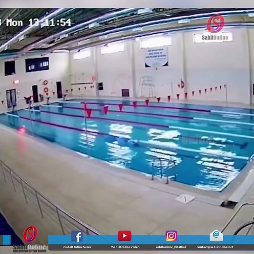 CCTV footage showing swimming pool during recent Turkey earthquake