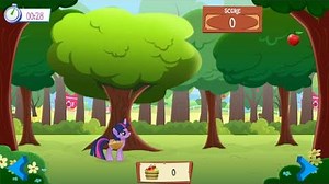 Twilight Sparkle in Apple Picking, Apple catching Mini Game. My Little Pony. MLP FiM @Gameloft.