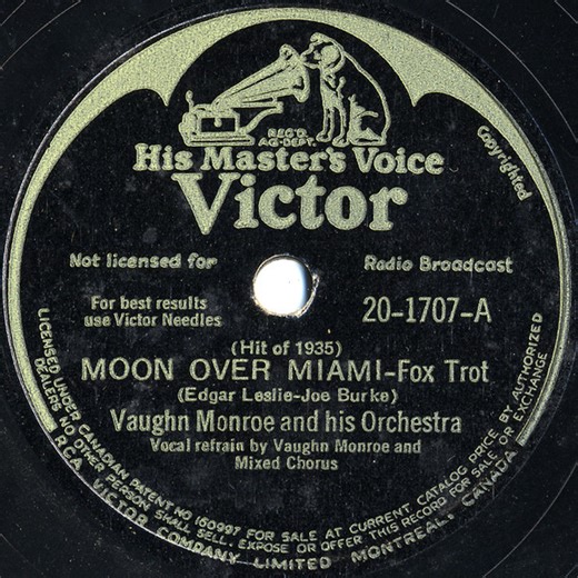 Vaughn Monroe And His Orchestra - Moon Over Miami / Racing With The Moon