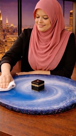 Luxury Epoxy Resin Kaaba Table in Elegant Islamic Prayer Room | Ocean Galaxy Design