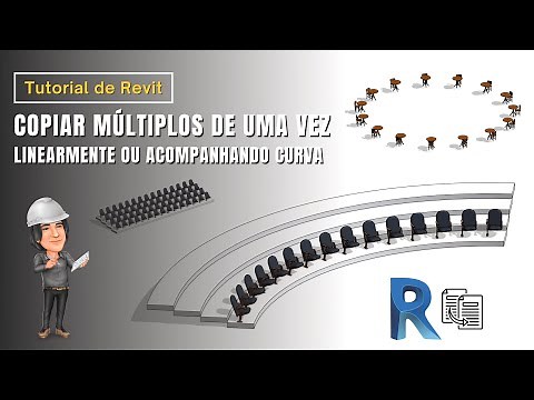 Múltiplas cópias no Revit. Matriz linear e matriz radial. Arco, círculo e reto. Cópias sucessivas.