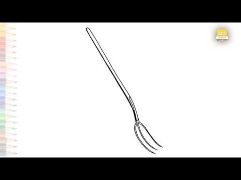 Pitchfork drawings | Outline drawing tutorial | How to draw A Pitchfork step by step | #artjanag