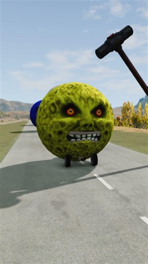 Big & Small Colorful Moon vs Giant Hammer - BeamNG.drive #youtubeshorts #beamngdrive