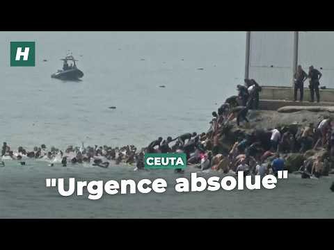 In Spain, a "humanitarian emergency" following the mass arrival of hundreds of migrants