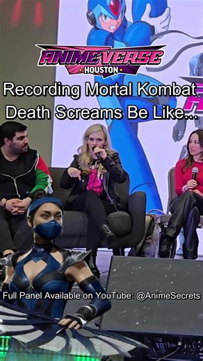 At Animeverse Houston, voice actress Kari Wahlgren shared a hilarious and wholesome story about recording Kitana’s death screams for Mortal Kombat. While her dad was visiting, she went down to the basement to record the lines… and the screaming completely freaked him out Recorded at Animeverse Houston Full panel available on Anime Secrets YouTube #mortalkombat #kitana #videogames #voiceacting #animeverse