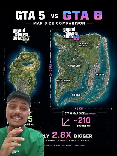 GTA 5 vs GTA 6 Map Size Comparison! 🤯 GTA 6 is HUGE!