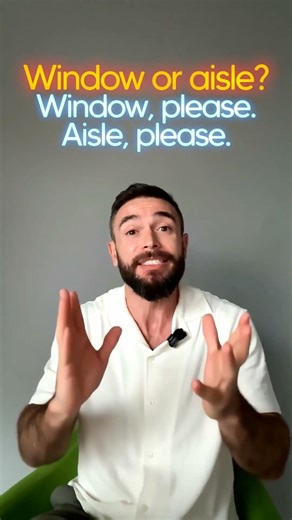 "Window or aisle?" — ve içinden Türkçeye çevirmeye çalışıyorsun. Kaydet — seyahatten önce bir daha