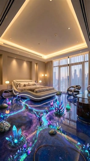 BEFORE & AFTER Alien Planet Epoxy Floor 🛸 | Futuristic Modern Bedroom