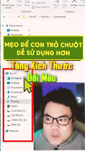 mẹo chỉnh kích cỡ và thay đổi màu sắt cho con trỏ chuột dễ sử dụng hơn #minhlakhoa #khoatinhoc #tinhocvanphong #meotinhochay #reelsfbシ2025 | Mình Là Khoa