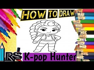 How to draw easy k-pop Hunter drawing Tutorial for kids|kpop demon hunters characters drawing