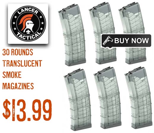 Lancer 5.56mm 30rd Translucent Smoke Gun Magazine $13.33 Each