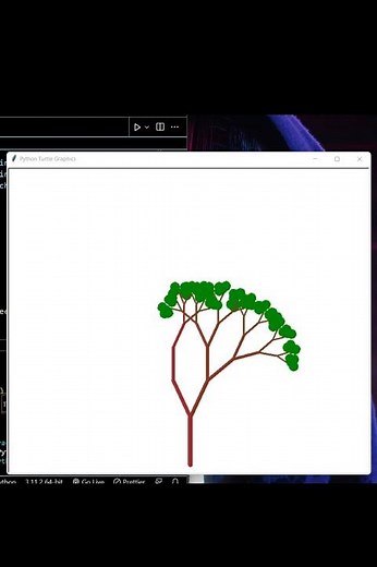 Drawing 🍎 tree using python turtle graphics