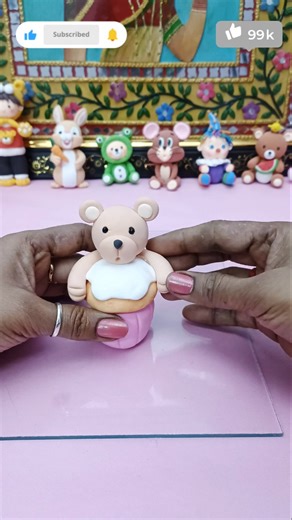 Cute Cupcake Bear 🧁🧸 | Adorable Clay Art Idea for Beginners | Miniature Clay Craft DIY#diy #craft