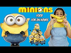 Eating and Living Like Minions😵 for 24 Hours | Food Challenge