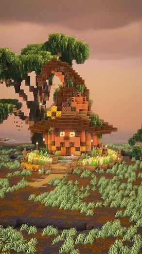 Minecraft - Pumpkin House🎃 Download this build from my Halloween collection on Patreon! #minecraft #minecraftbuilding #minecrafthouse