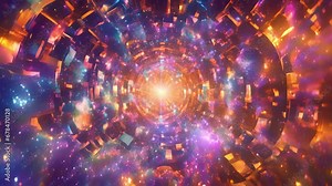 camera moves closer, viewer enveloped shifting colors shapes. symbols seem pulsate radiate energy, evoking sense wonder immensity complexity universe.