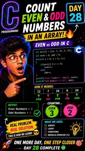 POV: Learning C Day 28 | My Program Counted Everything 🔥 #coding #programming #cprogramming #shorts