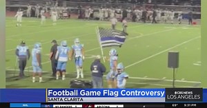 Controversy continues after Saugus High School players run "Thin Blue Line" flag onto field